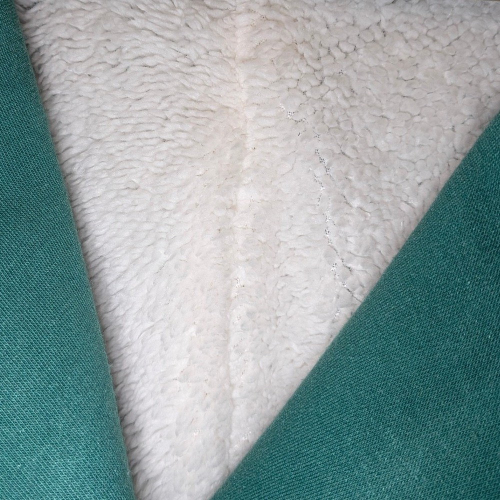 Louise Paris Green Faux Shearling Lined Button Front Pea Coat Jacket Womens - Picture 6 of 8